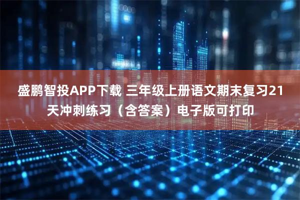 盛鹏智投APP下载 三年级上册语文期末复习21天冲刺练习（含答案）电子版可打印